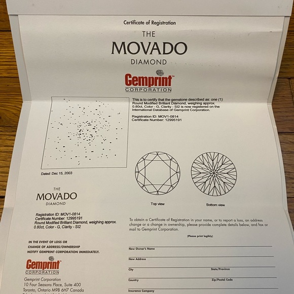 Authentic Movado Diamond Earrings- Platinum - Picture 6 of 7